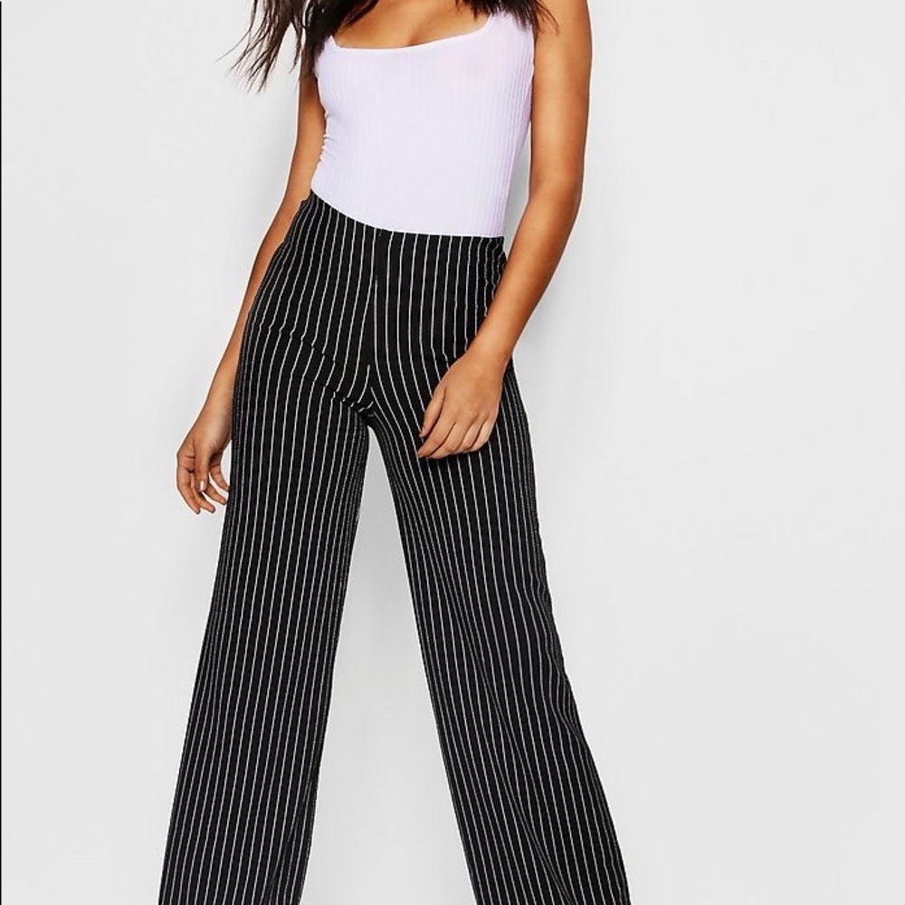 Boohoo Pinstripe wide legs pants